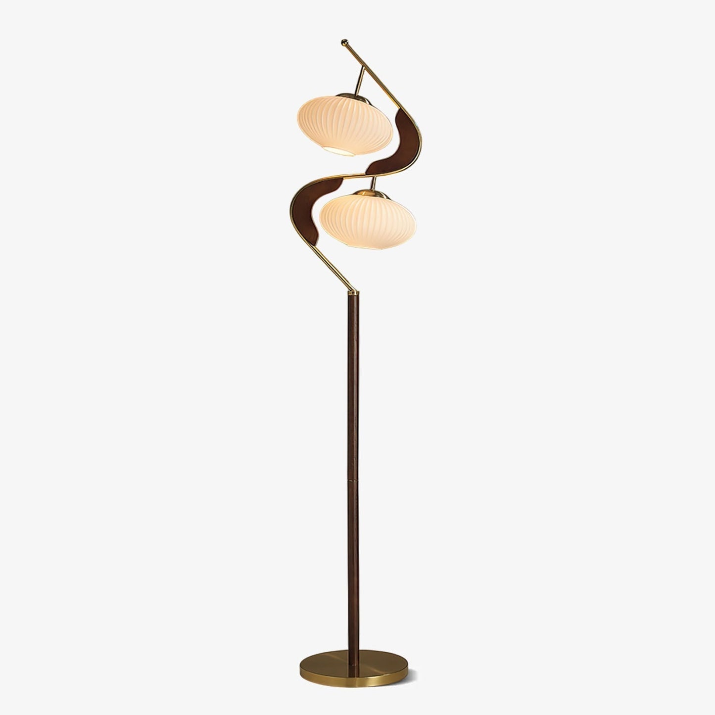 Serenita | Elegant Dual Shade Modern Floor Lamp with Gold Accents 1