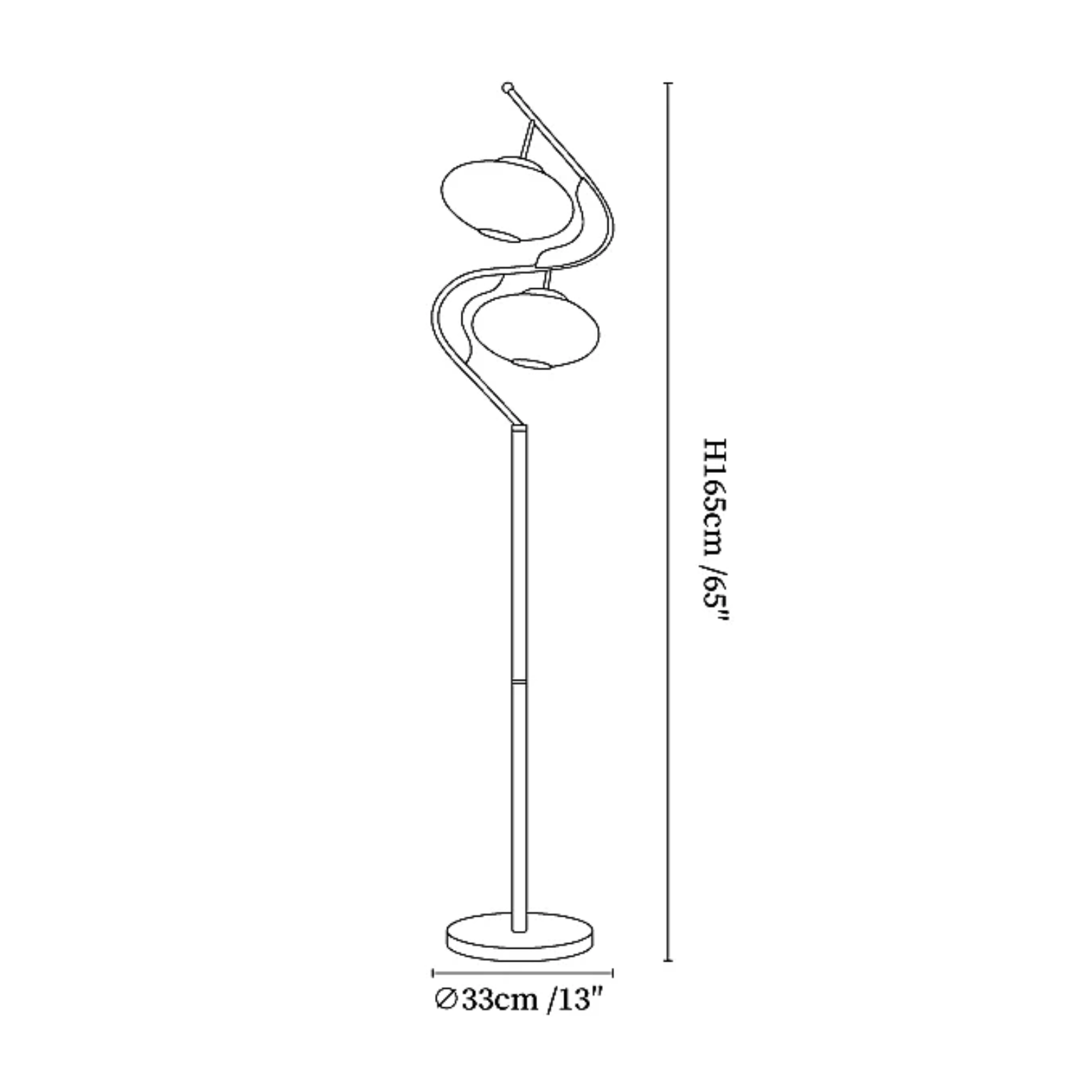 Serenita | Elegant Dual Shade Modern Floor Lamp with Gold Accents 2