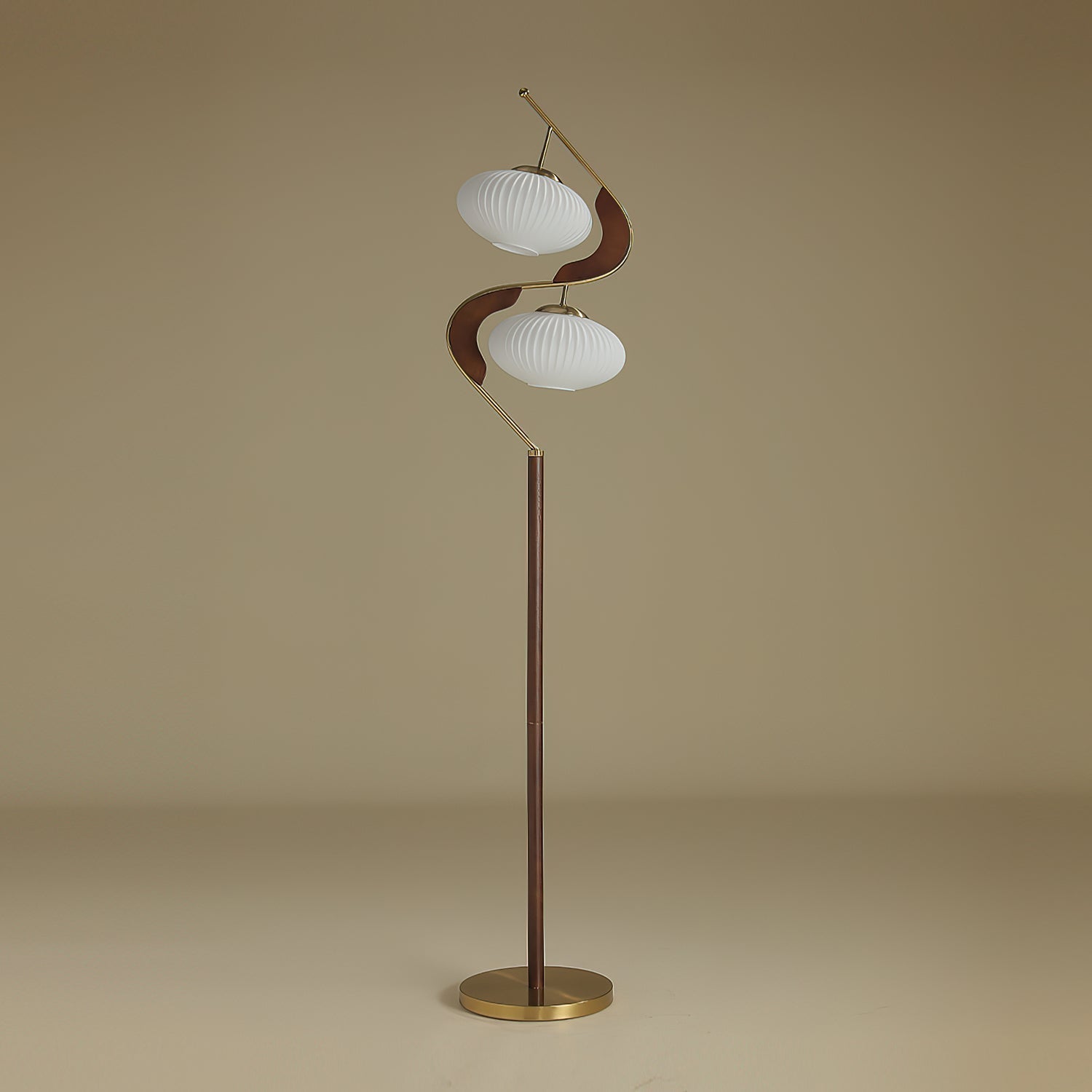 Serenita | Elegant Dual Shade Modern Floor Lamp with Gold Accents 5