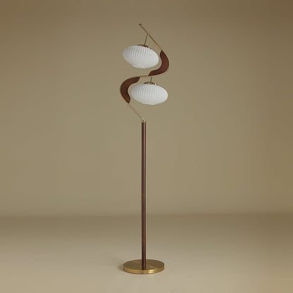Serenita | Elegant Dual Shade Modern Floor Lamp with Gold Accents 5