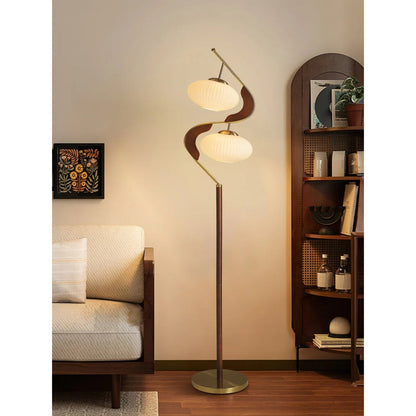 Serenita | Elegant Dual Shade Modern Floor Lamp with Gold Accents 7