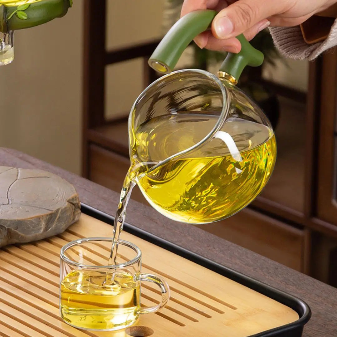 Decorative glass tea set with panda design perfect for tea lovers and gifts