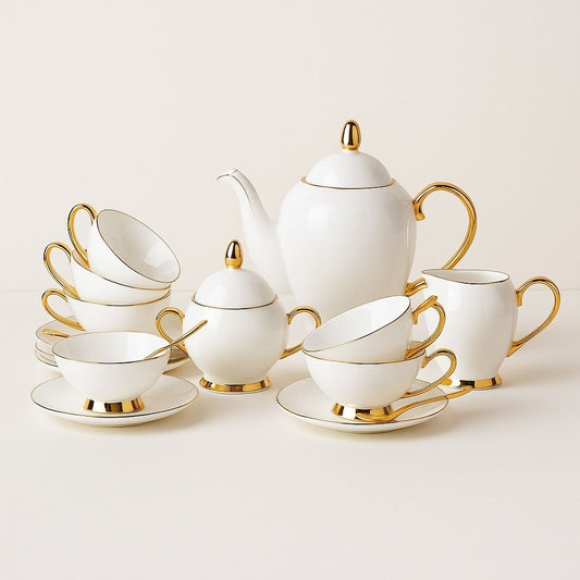 White Ceramic Tea And Coffee Mug Set - Lusomart