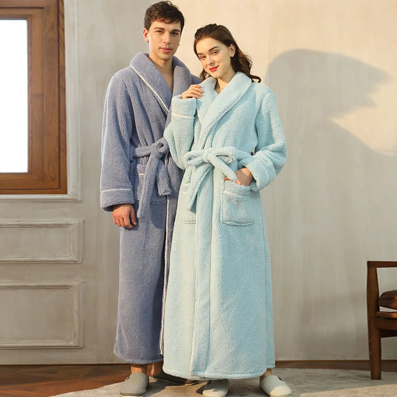 Soft Plush Winter Robe with Adjustable Belt
