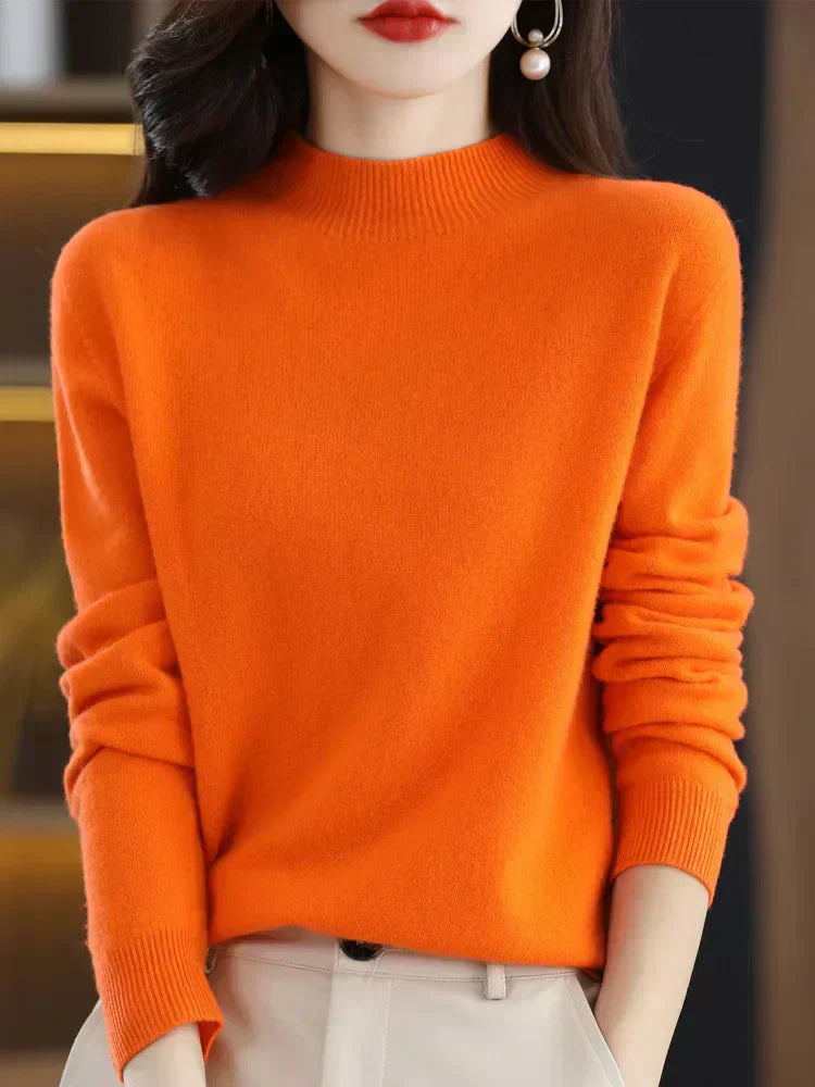 Soft Women's Merino Wool Slim Fit Sweater