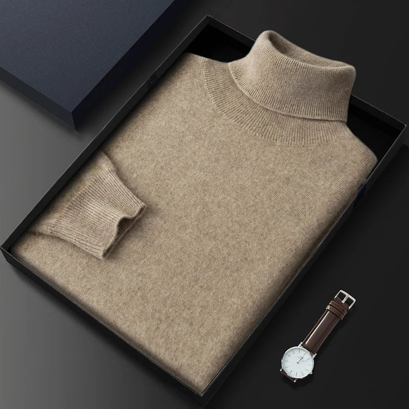 Luxury Soft Cashmere Men's Turtleneck Sweater - Lusomart