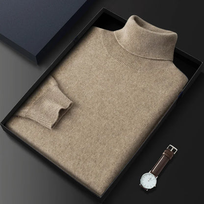 Luxury Soft Cashmere Men's Turtleneck Sweater - Lusomart