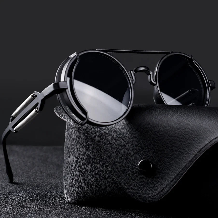 Retro Style Punk Sunglasses With Reflective Lenses - Lusomart