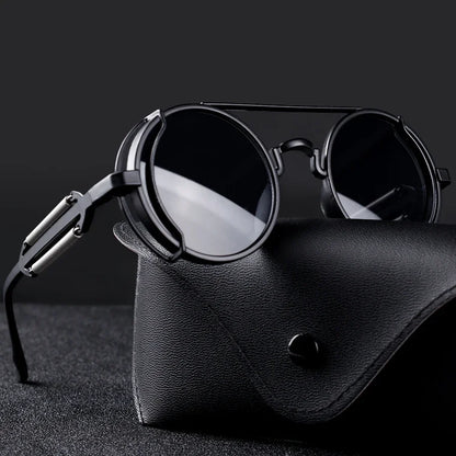 Retro Style Punk Sunglasses With Reflective Lenses - Lusomart