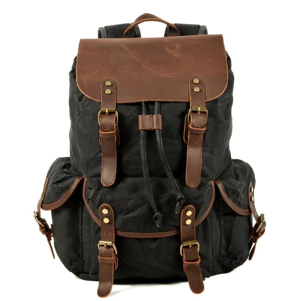 Durable Hiking Leather Backpack
