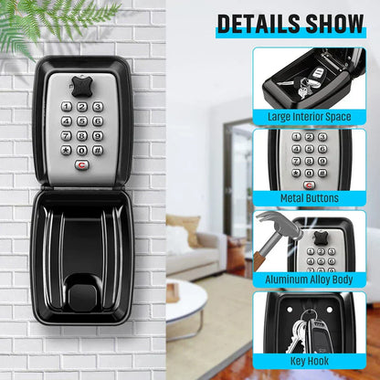 Secure Outdoor Wall Lock Box With Waterproof Cover