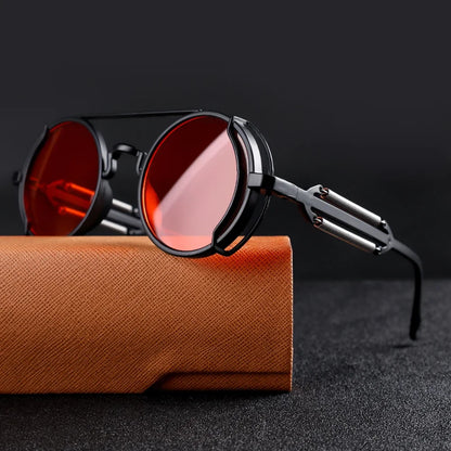Retro Style Punk Sunglasses With Reflective Lenses