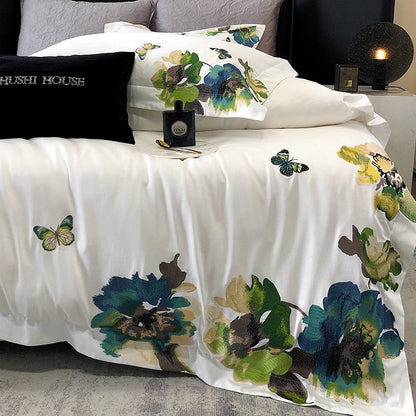 Luxurious Soft Cotton Duvet Cover Set with Embroidery