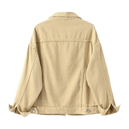Classic Women's Denim Jacket Button Front Casual Wear