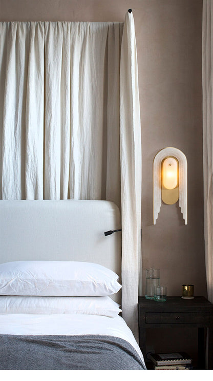 Luxury Marble G9 Wall Lamp in Copper Gold Finish