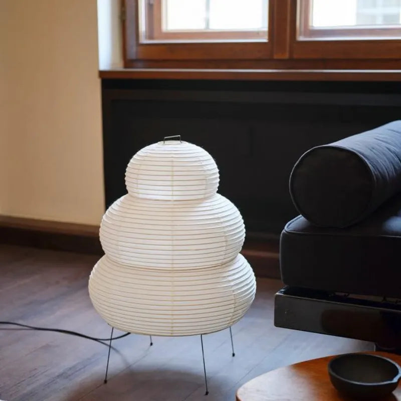 Rustic Wooden Tripod Floor Lamp