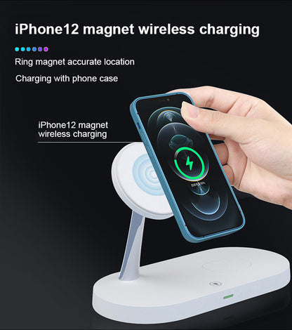 Compact 5-in-1 Phone Charging Dock with LED Nightlight