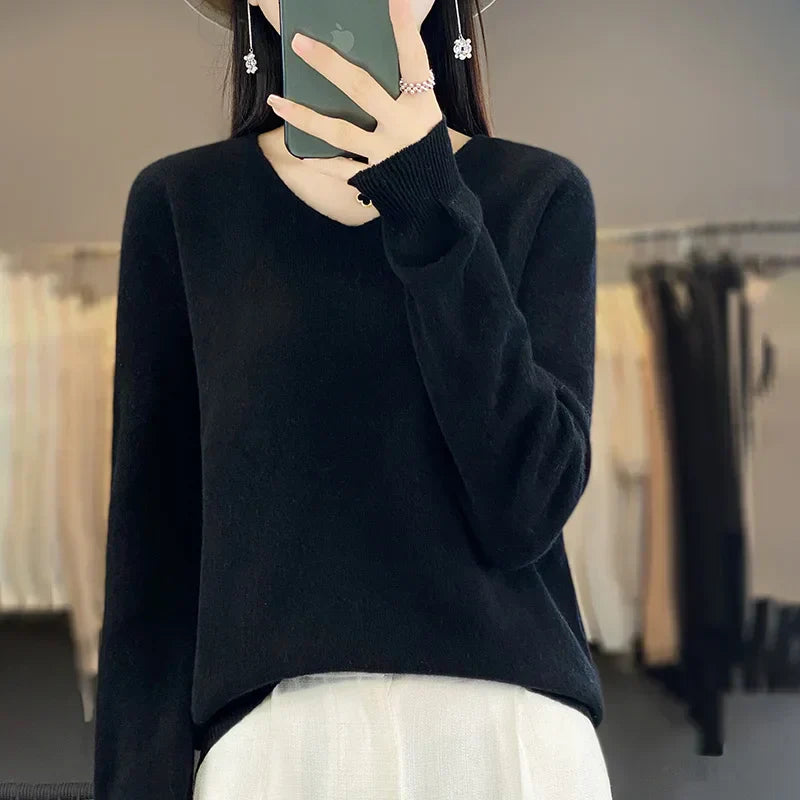 Soft Australian Merino Wool V-Neck Sweater