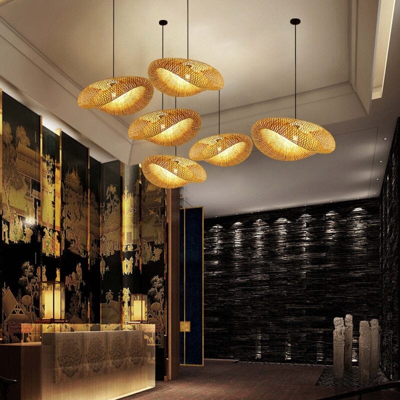 Natural Bamboo Hanging Light | Rustic Kitchen Pendant