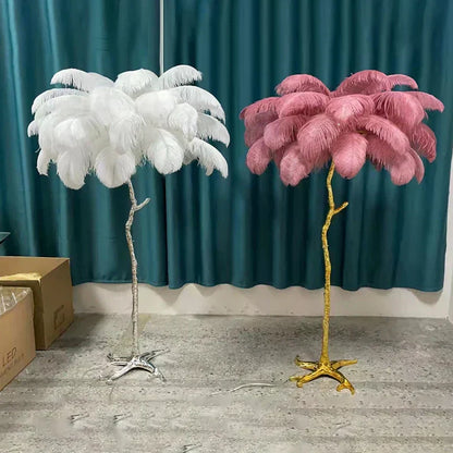 Luxury Copper Feather Standard Lamp