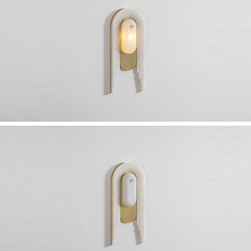 Luxury Marble G9 Wall Lamp in Copper Gold Finish