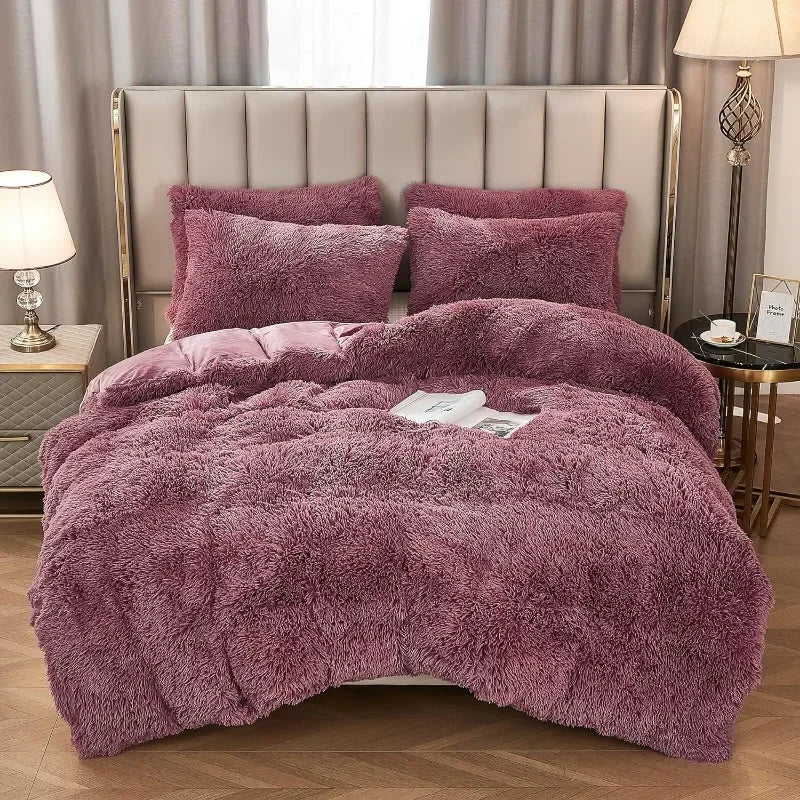 Soft Luxe Duvet Cover With Fuzzy Faux Fur Trim