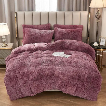 Soft Luxe Duvet Cover With Fuzzy Faux Fur Trim