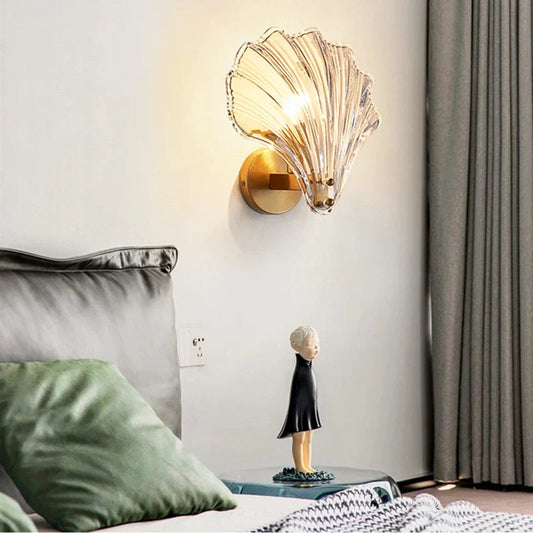 Coastal Glass Wall Lamp with Warm Seafoam Lighting - Lusomart