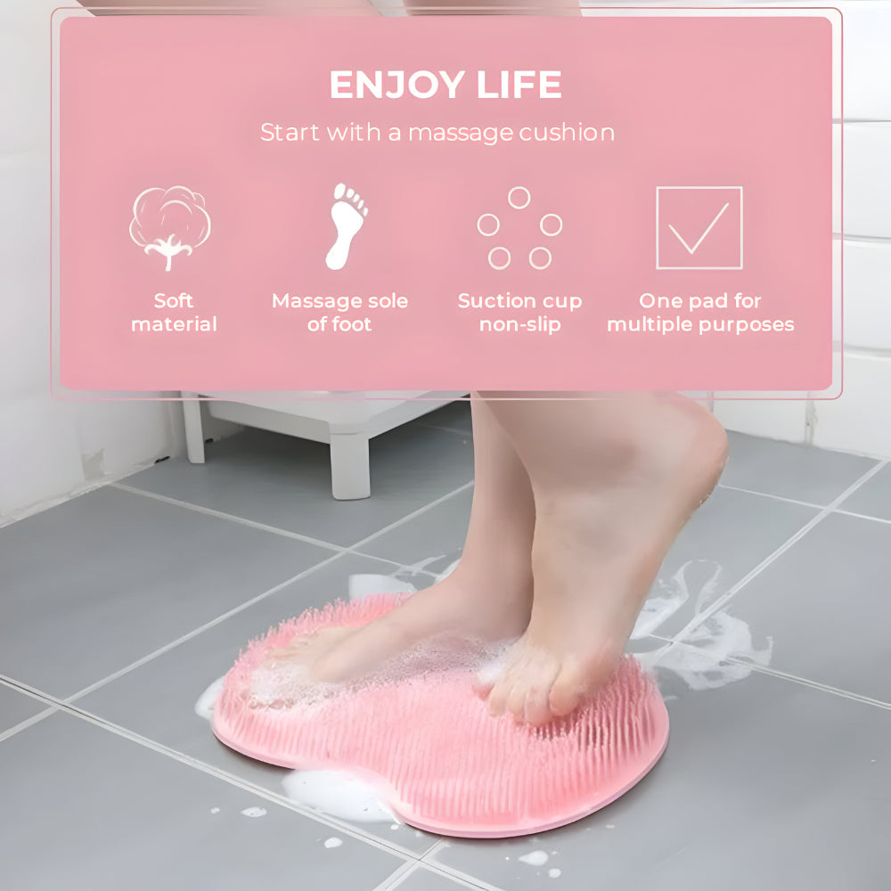 Soft Non Slip Shower Mat Exfoliating Body Scrubber
