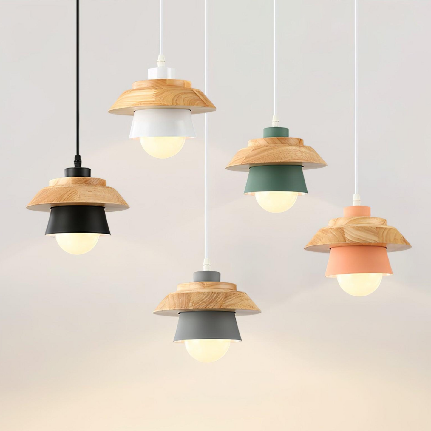 Rustic Wood Hanging Ceiling Lamp