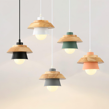 Rustic Wood Hanging Ceiling Lamp