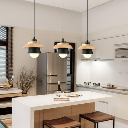 Rustic Wood Hanging Ceiling Lamp