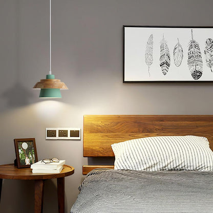 Rustic Wood Hanging Ceiling Lamp