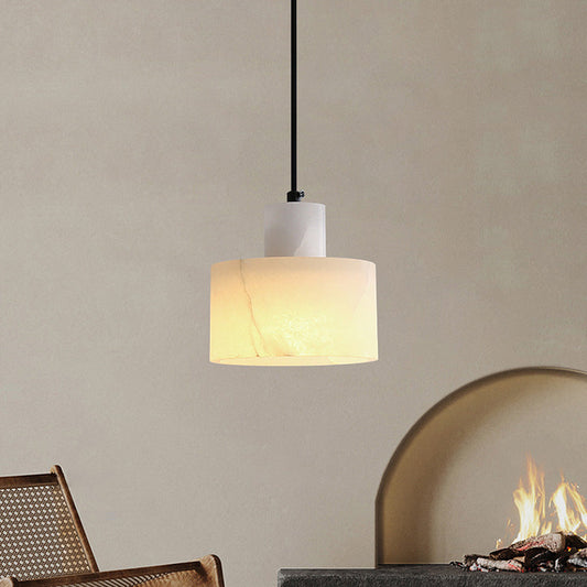 White Round Glass Drop Pendant Light - Lusomart