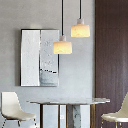 White Round Glass Drop Pendant Light