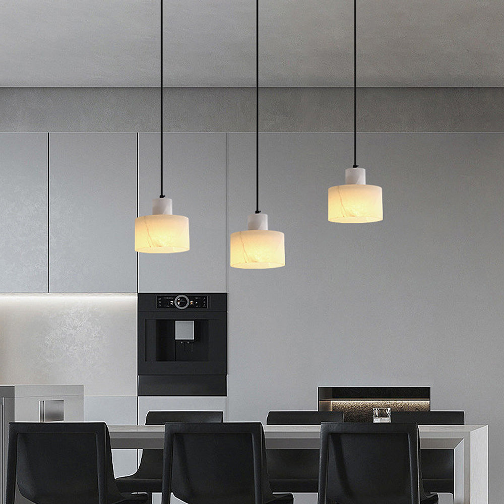 White Round Glass Drop Pendant Light