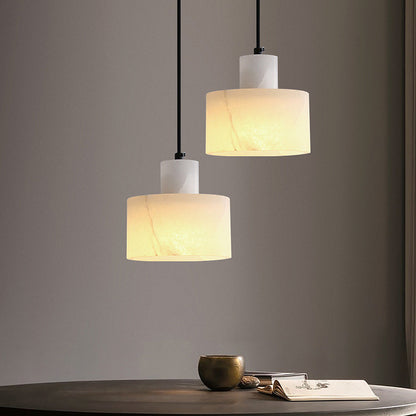 White Round Glass Drop Pendant Light