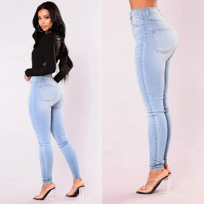 Fashionable High Waisted Skinny Women's Jeggings - Lusomart