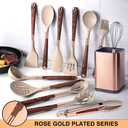 SiliconeEase | Elegant Heat-Resistant Kitchen Utensil Set for Effortless Cooking 6