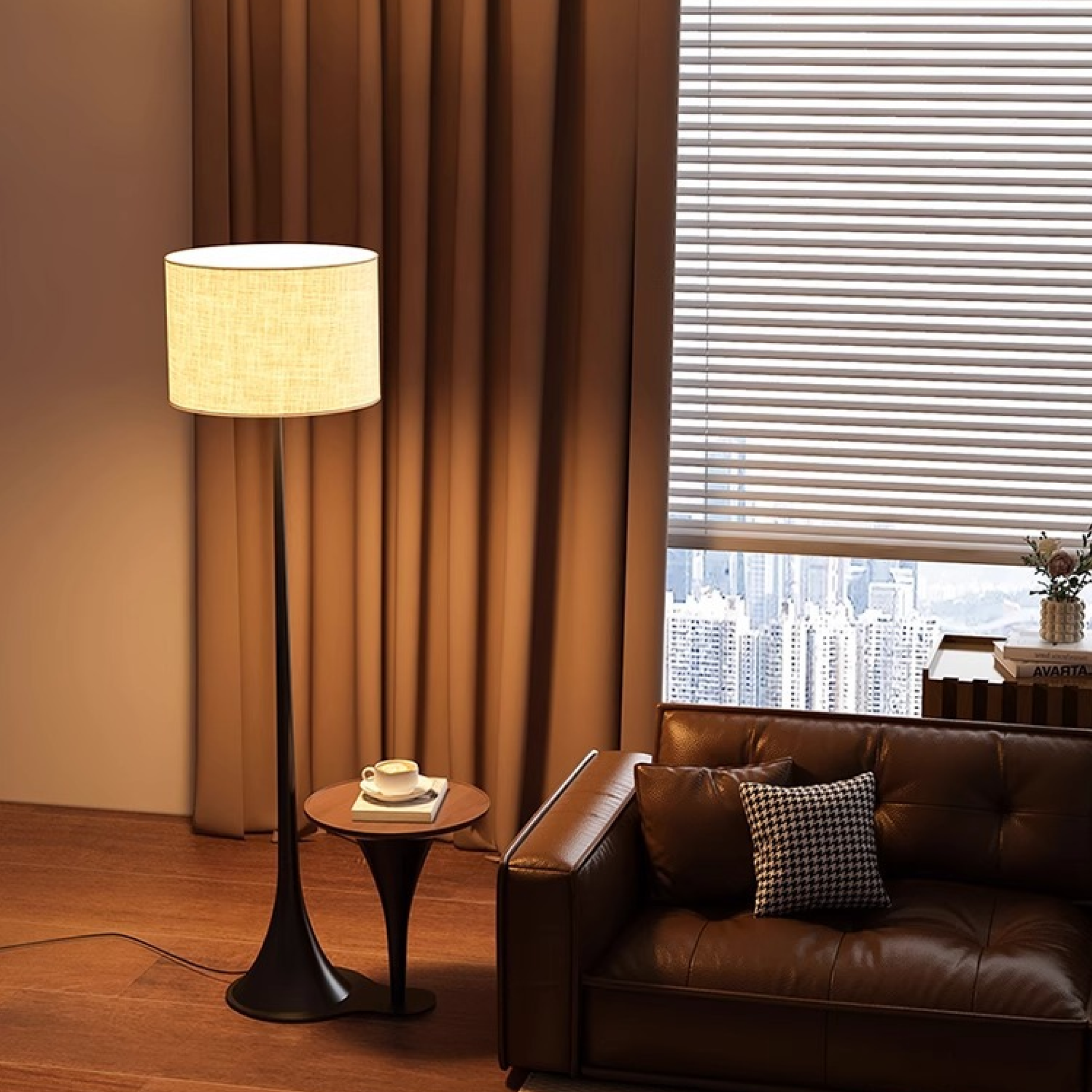 SilkAura | Elegant Minimalist LED Floor Lamp for Modern Interiors 2