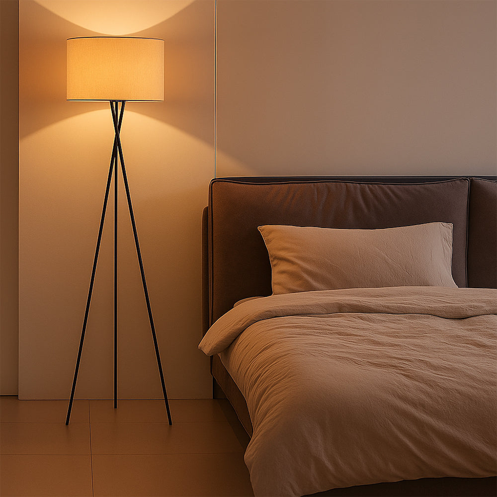 SilkAura | Elegant Modern LED Floor Lamp for Living Room Ambiance 1