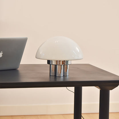 SilverAura – White Table Lamp with Chrome Base 3
