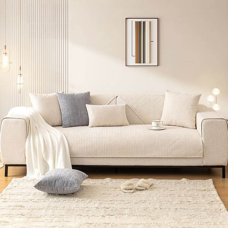 Durable Plain Chenille Pet-proof Sofa Slipcover