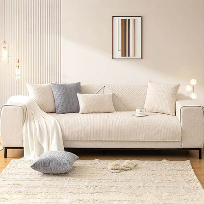 Durable Plain Chenille Pet-proof Sofa Slipcover