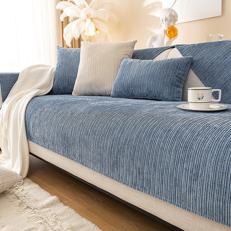 Durable Plain Chenille Pet-proof Sofa Slipcover