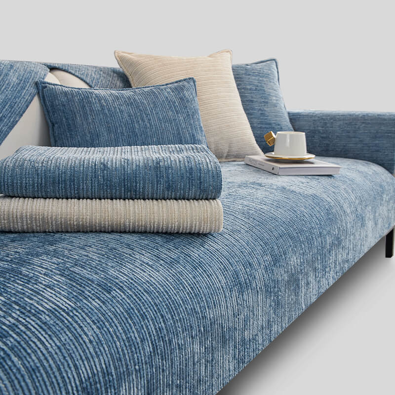 Durable Plain Chenille Pet-proof Sofa Slipcover