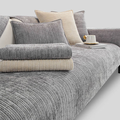 Durable Plain Chenille Pet-proof Sofa Slipcover