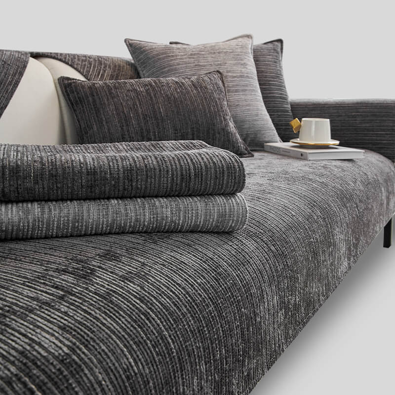 Durable Plain Chenille Pet-proof Sofa Slipcover