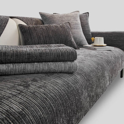Durable Plain Chenille Pet-proof Sofa Slipcover