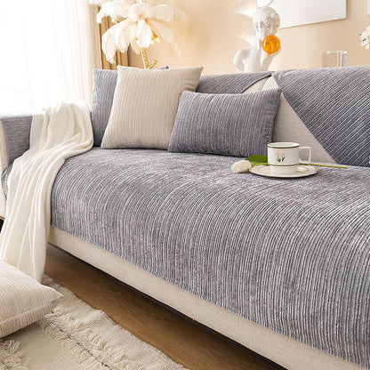 Durable Plain Chenille Pet-proof Sofa Slipcover